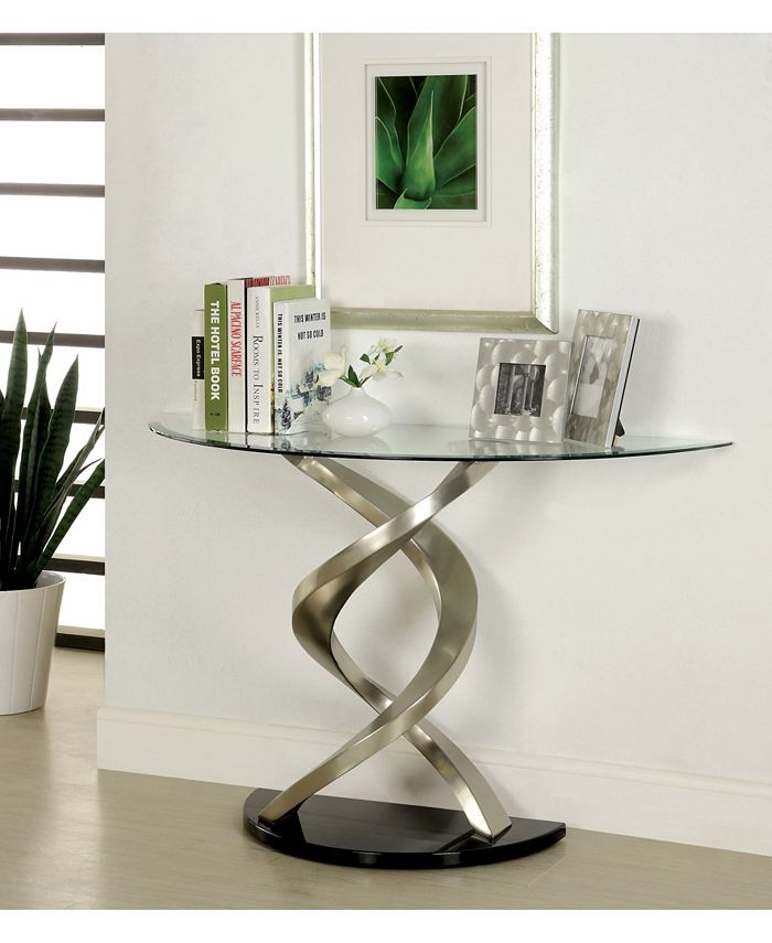 Furniture of America Marisa Glass Top Console Table Macy's
