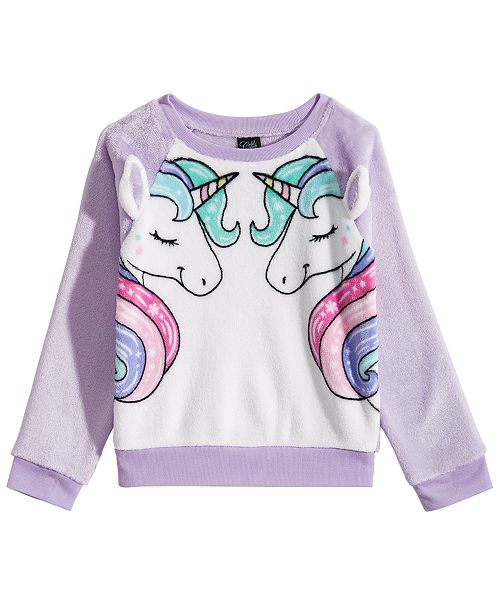 Awake Toddler Girls UnicornPrint FauxFur Sweater & Reviews Sweaters Kids Macy's