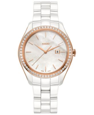 Rado - Women's Swiss HyperChrome Diamond (3/8 ct. t.w.) White High-Tech Ceramic Bracelet Watch 36mm