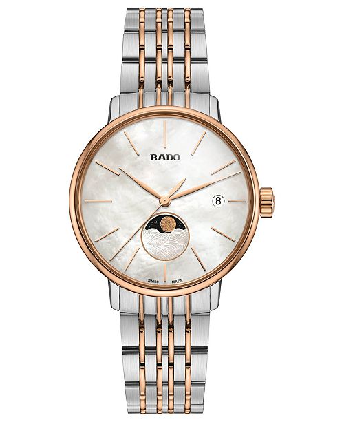 Rado Women S Swiss Coupole Classic Two Tone Pvd Stainless Steel Bracelet Watch 34mm Reviews All Fine Jewelry Jewelry Watches Macy S