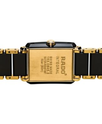 Women's Swiss Integral Diamond Accent Black Ceramic & Gold-Tone Stainless Steel Bracelet Watch 23x33mm R20845712