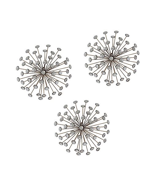 Stratton Home Decor Stratton Home Decor Set Of 3 Gold Burst Wall