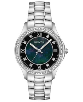 Bulova Women's Stainless Steel Bracelet Watch 32mm, Created For Macy's 