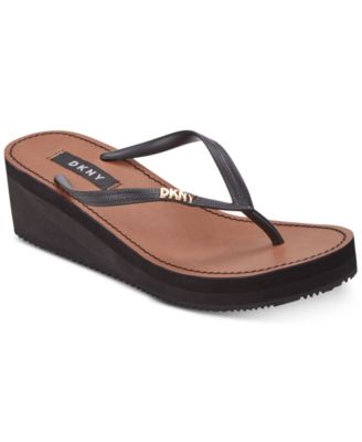 dkny wedge flip flops