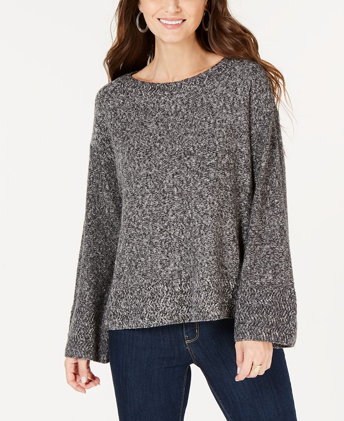 Style & Co Marled-Knit Flare-Sleeve Sweater, Created for Macy's - Macy's