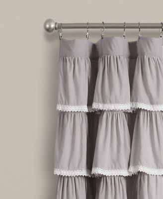 Lush Decor Lace Ruffle Light Filtering Window Curtain Panel Singl- Ruffle Curtains for Bedroom or Nursery - Coquette Curtains