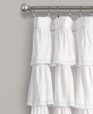 Lush Decor Lace Ruffle Light Filtering Window Curtain Panel Single 52"W x 84"L - Ruffle Curtains for Bedroom or Nursery - Coquette Curtains