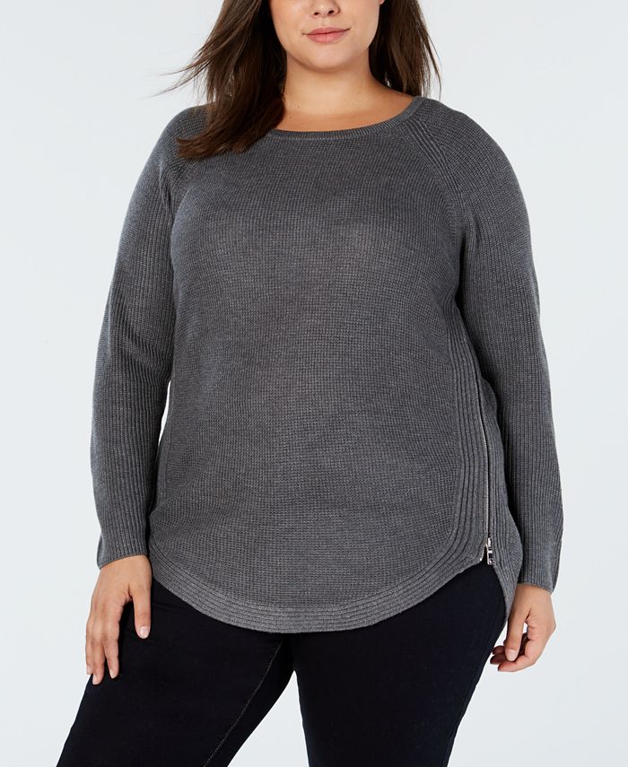 plus size waffle knit sweater
