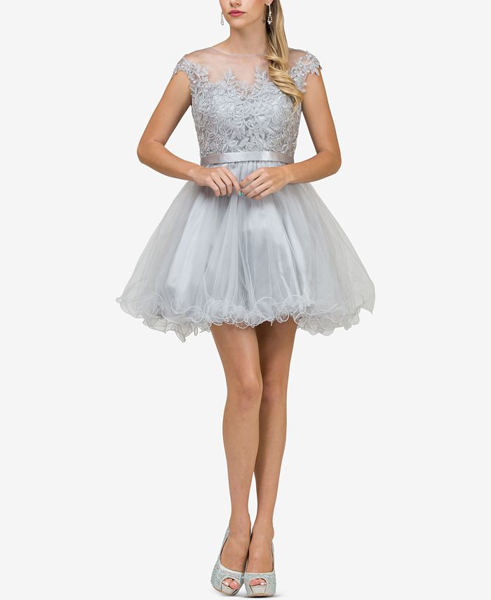 Dancing Queen Juniors' Embellished Fit & Flare Dress - Macy's