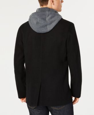 American Rag Men's Regular Fit Fleece Peacoat with Hooded