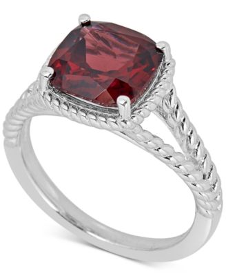 Macy's - Rhodolite Garnet Rope-Frame Ring (4 ct. t.w.) in Sterling Silver