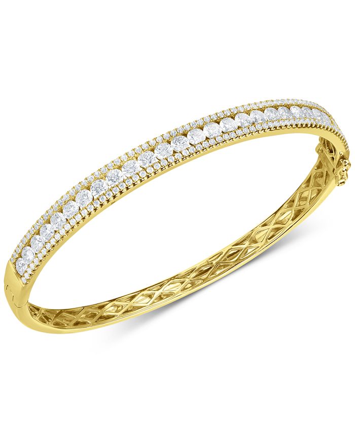 Arabella - Cubic Zirconia Bangle Bracelet in Sterling Silver(Also Available in 18k Gold Plated Sterling Silver)