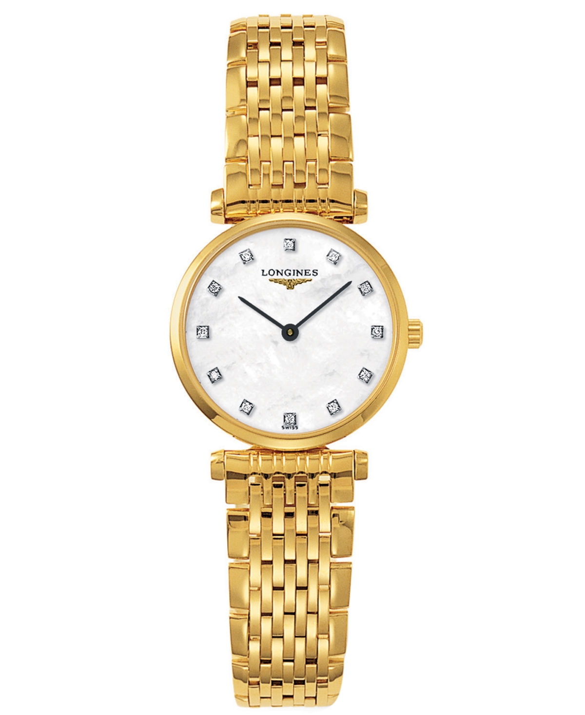 Shop Longines Women's Swiss La Grande Classique Diamond Accent Gold-tone Stainless Steel Bracelet Watch L42092878 In No Color