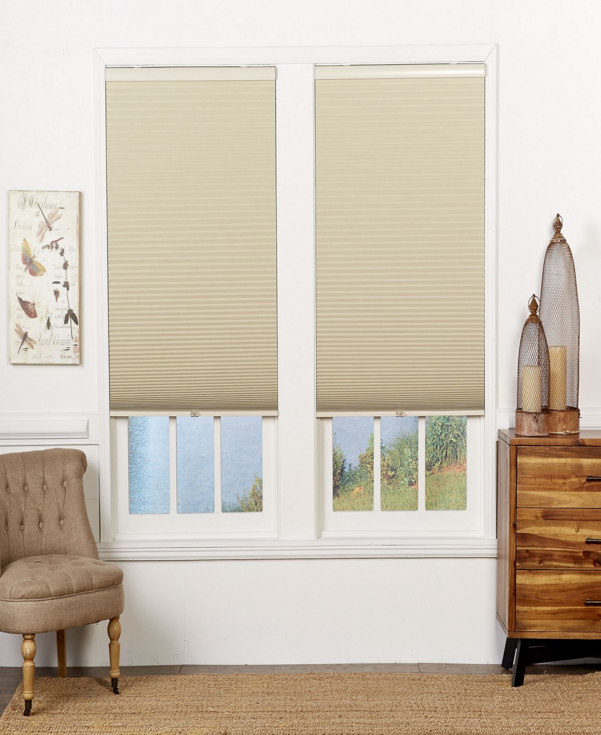 The Cordless Collection Cordless Blackout Cellular Shade, 46.5x72 In Latte-whit