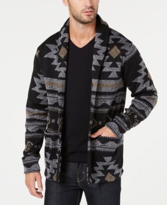 Levi's Men's Reverve Geometric Fleece Cardigan & Reviews - Sweaters - Men -  Macy's