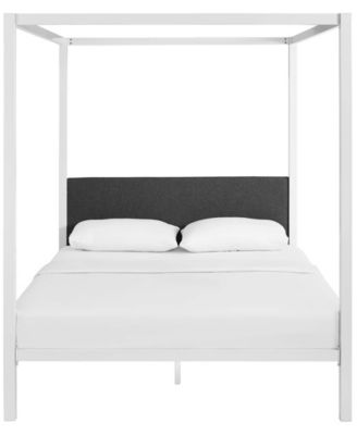 Modway - Raina Queen Canopy Bed Frame in White Gray