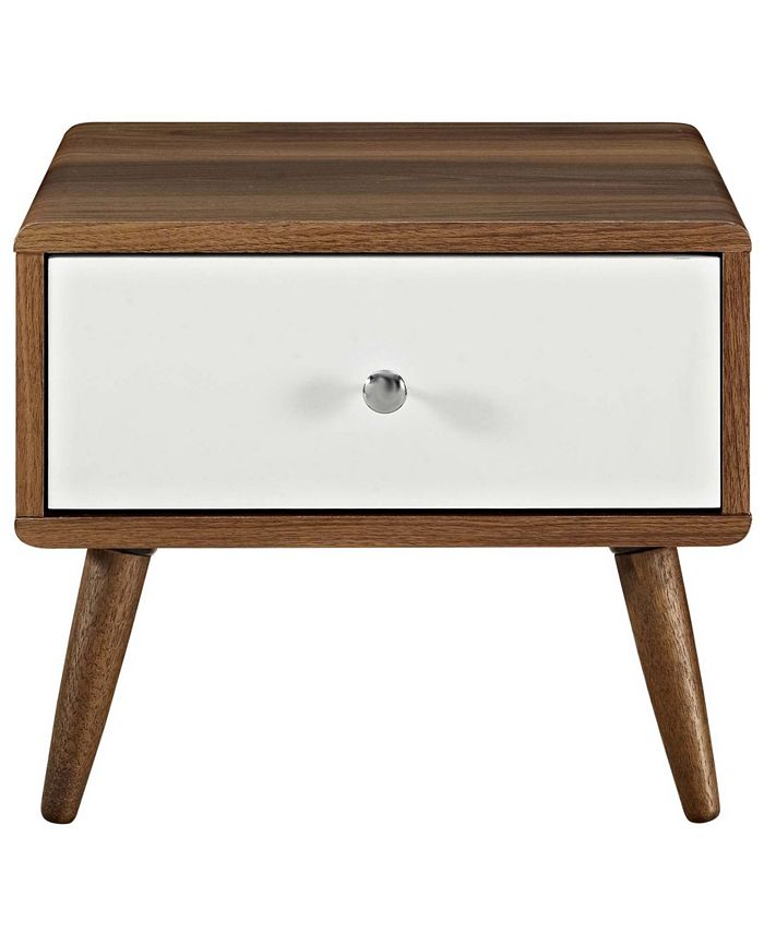Modway - Transmit Nightstand in Walnut White