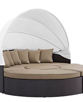 Modway - Convene Canopy Outdoor Patio Daybed In Espresso White