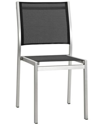 Modway - Shore Outdoor Patio Aluminum Side Chair In Silver Black