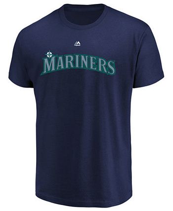 Ichiro Suzuki Seattle Mariners Majestic Official Name & Number T-Shirt -  Light Blue