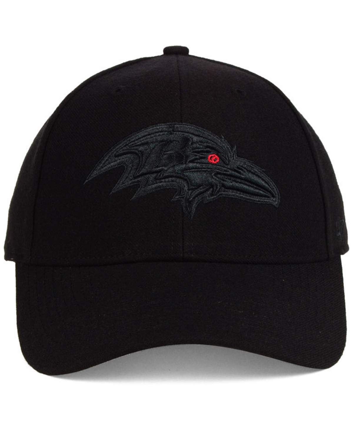 47 Brand Baltimore Ravens Black & Black Mvp Strapback Cap In Black,black