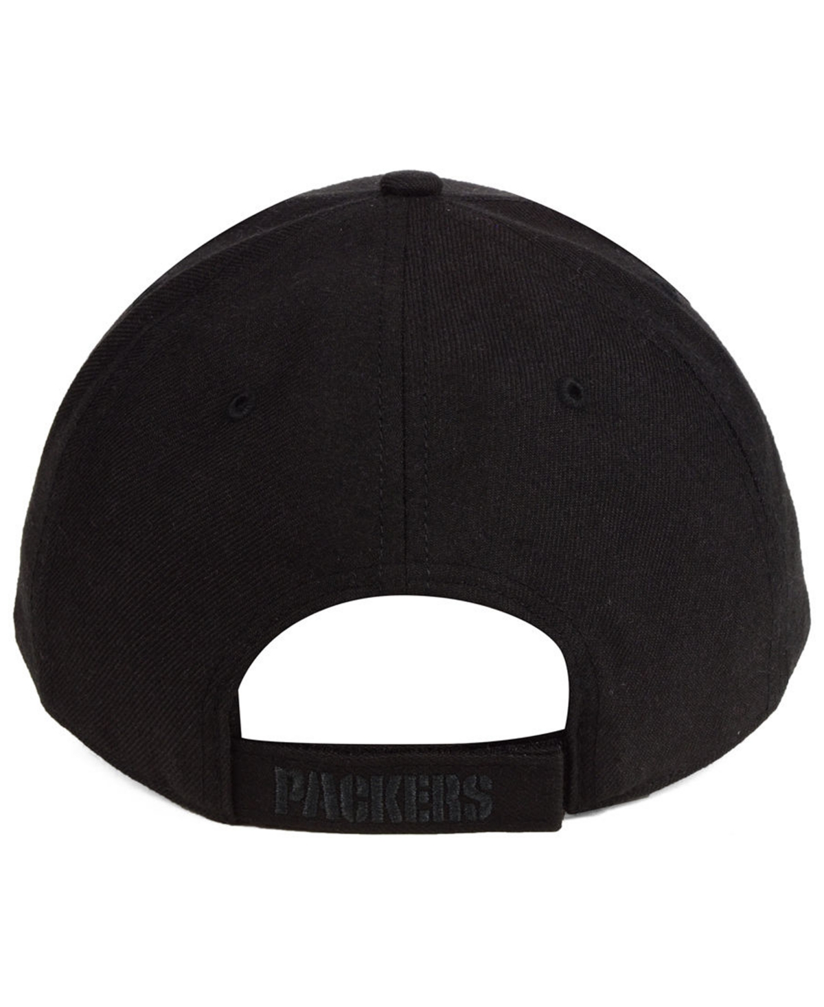 47 Brand Green Bay Packers Black & Black Mvp Strapback Cap In Black,black