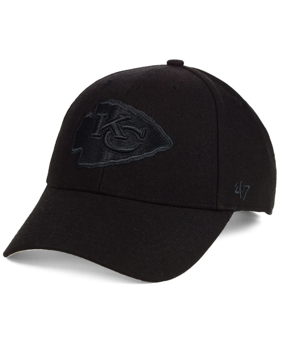 Черная кепка с ремешком Kansas City Chiefs Black & Black MVP