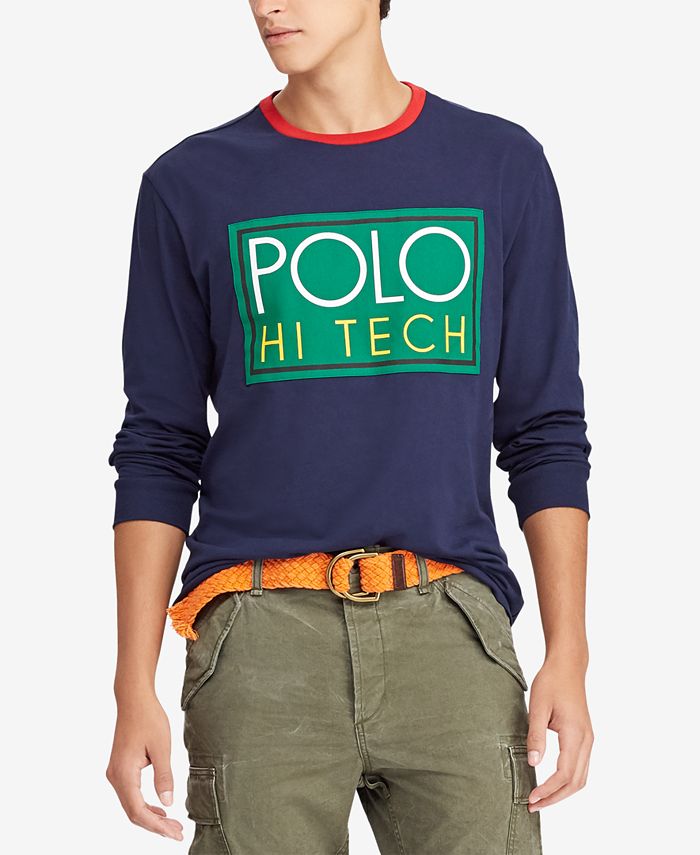 Polo Ralph Lauren Men's Hi Tech Logo Graphic Long-Sleeve T-Shirt 