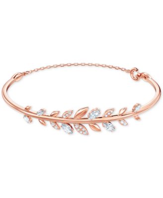 Swarovski Rose Gold-Tone Crystal Bangle Bracelet - Macy's