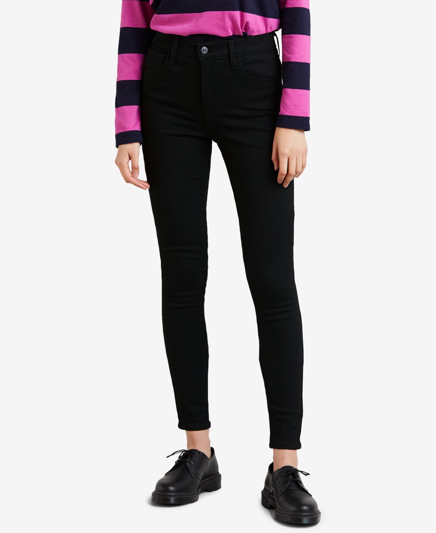 Женские джинсы Levi's 720 High-Rise Stretchy Super-Skinny, цвет: Чёрный — фото 1