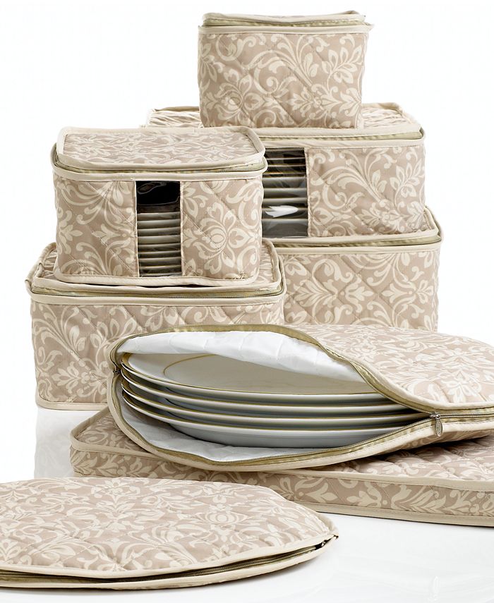 Honey-Can-Do Glass and Plate Dinnerware Storage Set