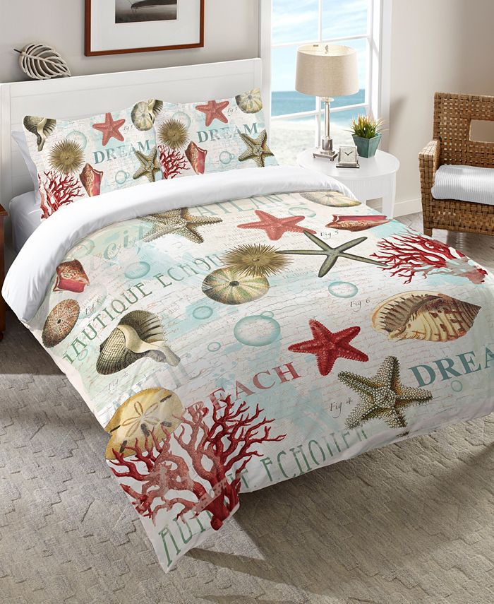 Laural Home Dream Beach Shells King Comforter - Macy's