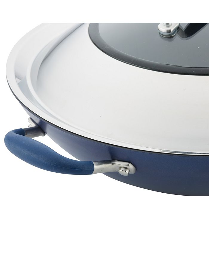 Anolon Advanced Indigo HardAnodized Nonstick 14" Covered Wok Macy's