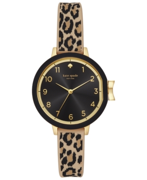 image of kate spade new york Women-s Park Row Leopard Print Silicone Strap 34mm