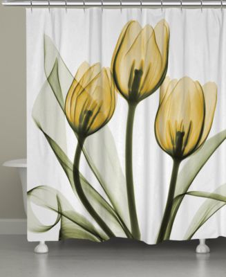 Laural Home Golden Tulips Shower Curtain - Macy's