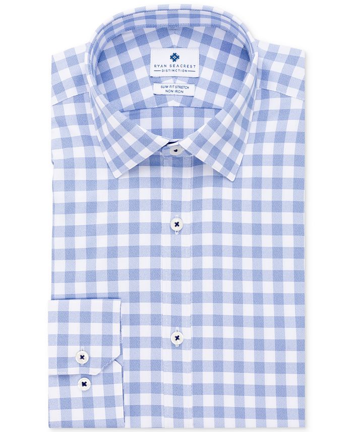 Ryan Seacrest Distinction Mens Ultimate Slim Fit Non Iron Stretch Dress Shirt Dress Shirt