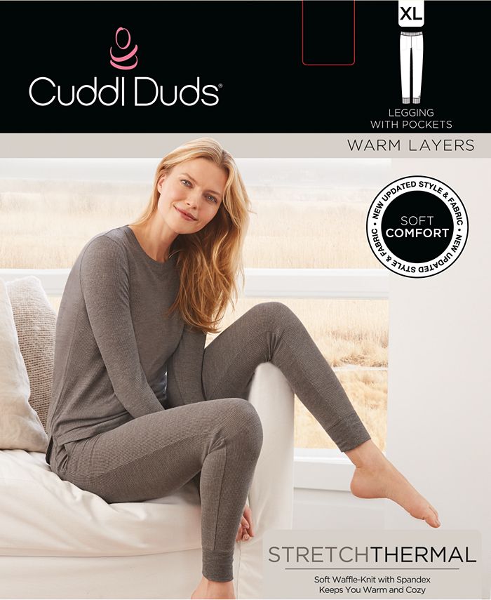 CuddlDuds Heather-Charcoal Fleecewear with Stretch Warm-Layer Legging