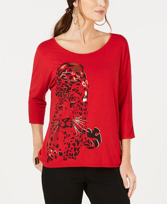 Thalia Sodi Metallic Cheetah Graphic Top Created for Macy s Macy s