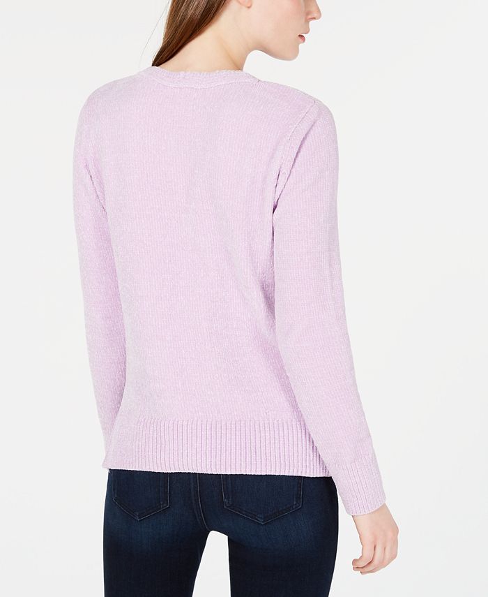 Maison Jules V-Neck Chenille Sweater, Created for Macy's - Macy's