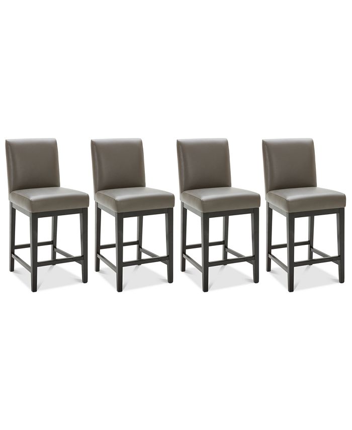 Furniture Tate Leather Parsons Stool 4, Leather Bar Stools Set Of 4