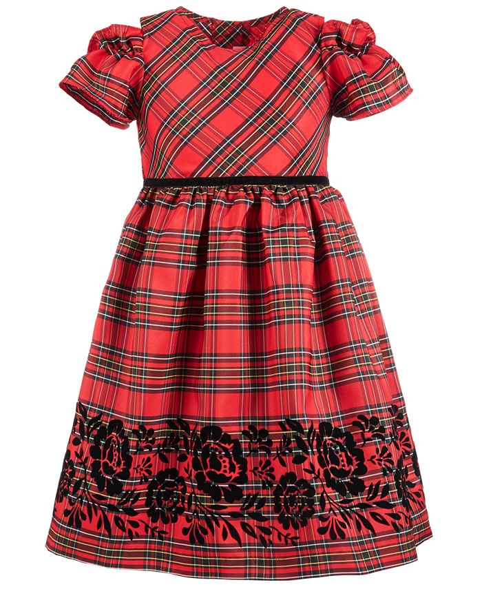 Good Lad Little Girls Plaid Flocked Dress Macy s