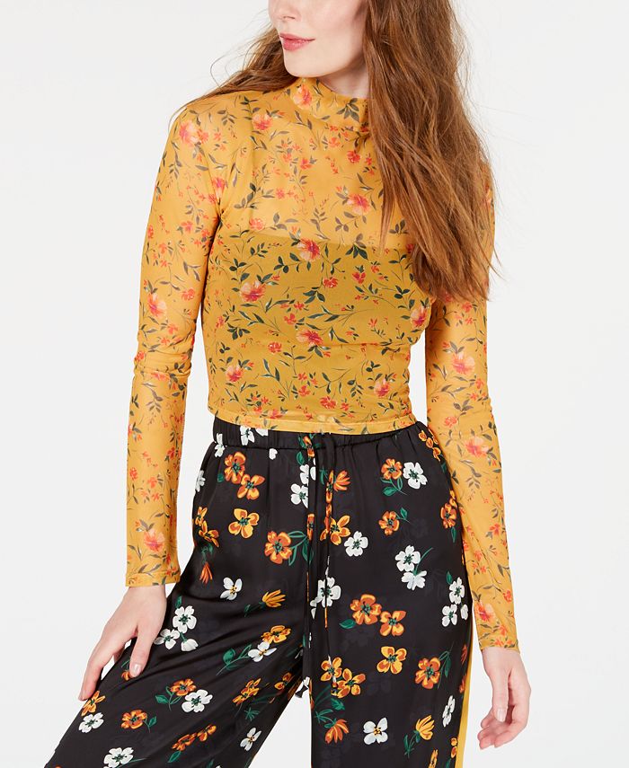 PROJECT 28 NYC Mesh Floral Top Macy's