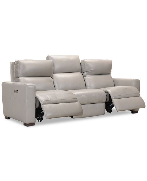Furniture Clynton 88 Leather Dual Power Sofa With Usb Power
