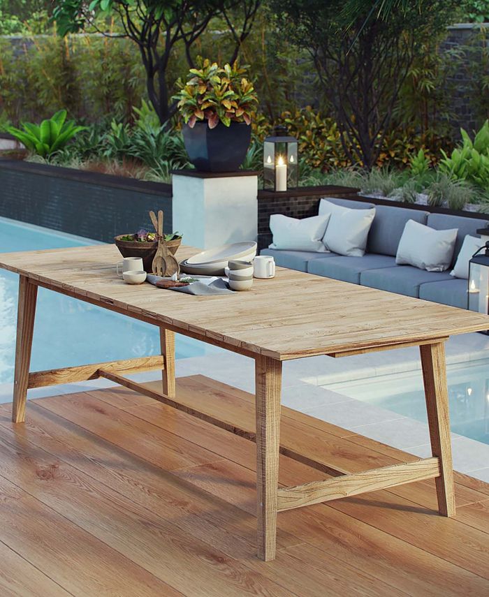 Modway Dorset Outdoor Patio Teak Dining Table Macy's
