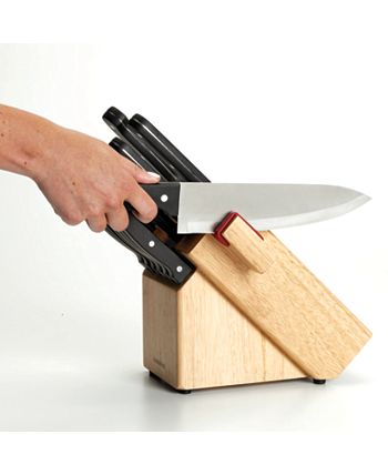Farberware 15-Piece Edgekeeper Delrin Knife Block Set Black