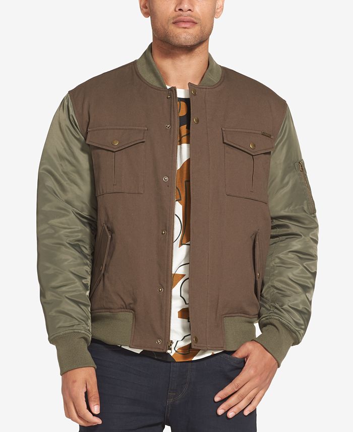 Sean John Men's Mixed Media Bomber Jacket Macy's