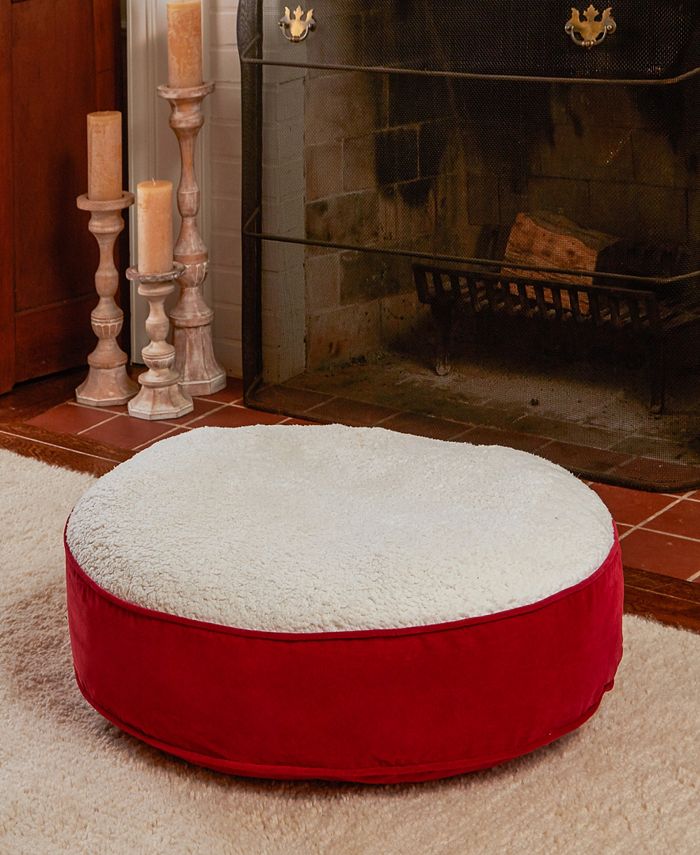 Happy Hounds Scout Deluxe Round Extra Small Crimson Sherpa Dog Bed