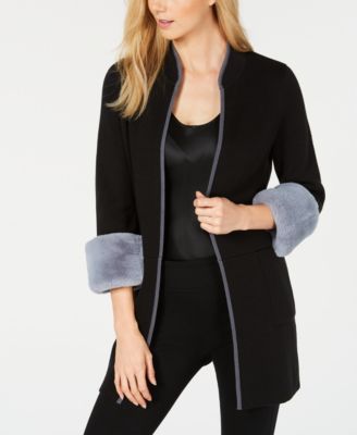 Alfani long Cardigan authentic Black w cuff sleeve