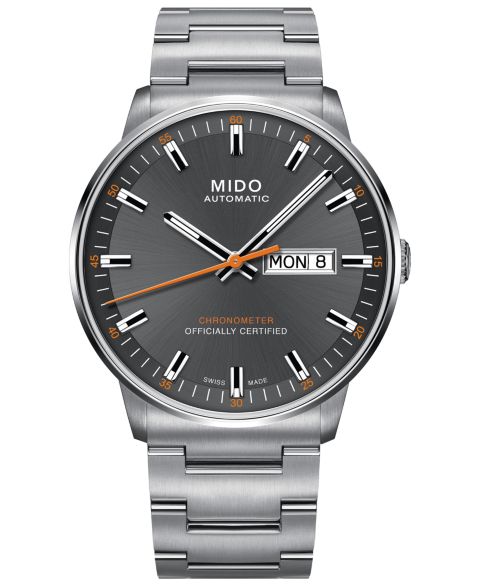 Мужские часы Mido Swiss Automatic Commander II Cosc Stainless Steel Bracelet Watch 40mm