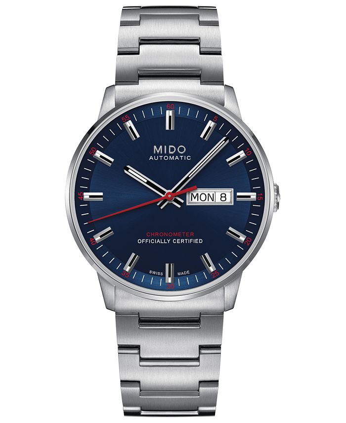 Mido - Men's Swiss Automatic Commander II Cosc Stainless Steel Bracelet Watch 40mm